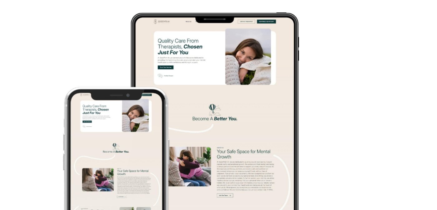 Website design mockup