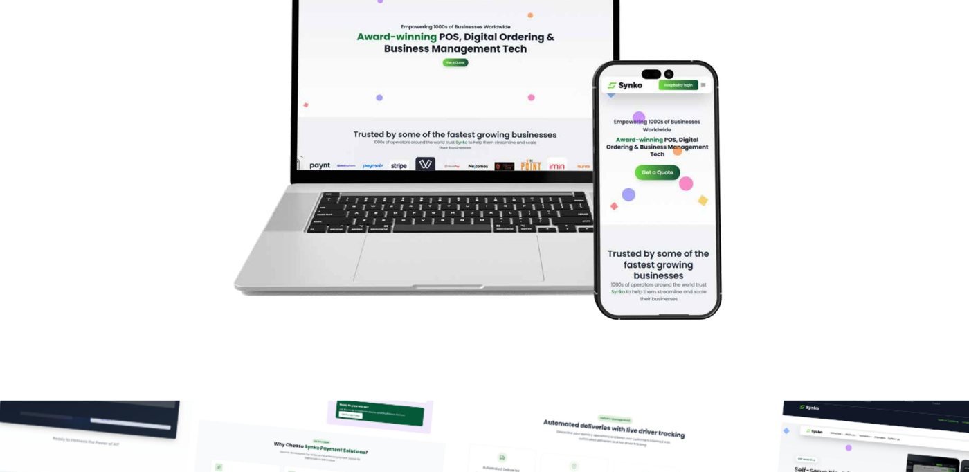 Website design mockup
